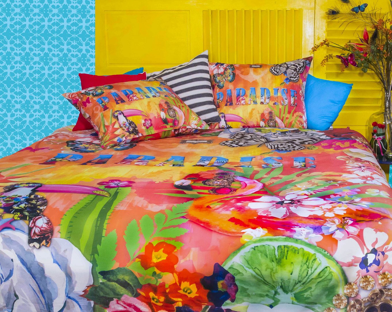 Set de lenjerie de pat “Paradise”, 100% satin de bumbac, pat king