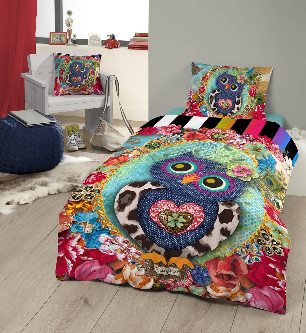 Set de lenjerie de pat “Owlong”, 100% satin de bumbac