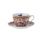 Set de ceasca si farfurie pentru cappuccino Isabelle, 100% portelan, 250 ml -> 81 Ron