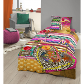 Set de lenjerie de pat “Flamingo”, 100% satin de bumbac