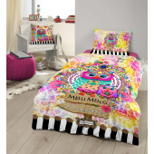 Set de lenjerie de pat “Owlee alaturi de mama”, 100% satin de bumbac