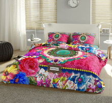 Set de lenjerie de pat “Festivalul Opalului Peruvian”, 100% satin de bumbac
