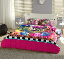 Set de lenjerie de pat “Inima de Dalmatian”, 100% satin de bumbac, pat king