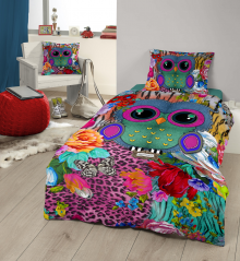 Set de lenjerie de pat “Owloo”, 100% satin de bumbac
